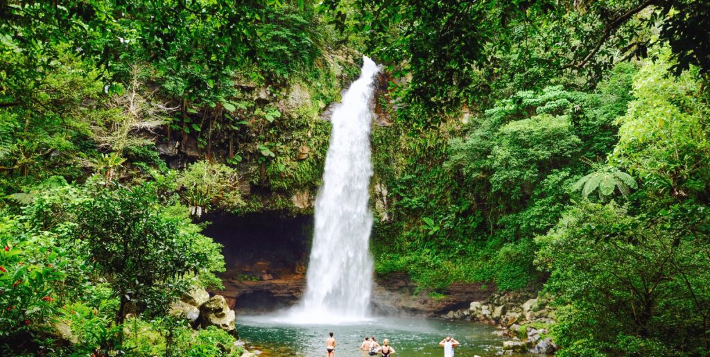 Waterfall and swimming area at Bourma - Tavoro Falls, Taveuni Island