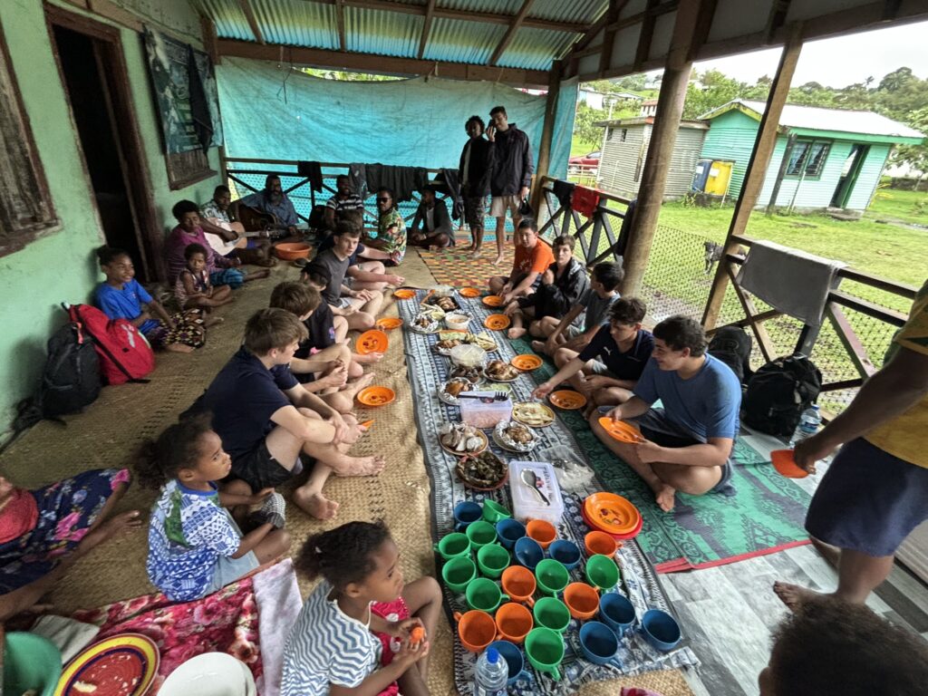 Australian students learning in Taveuni village environment